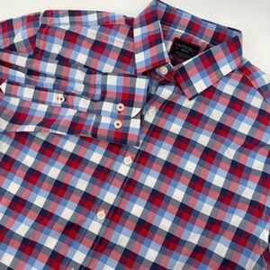 UNTUCKit Mens Stever Hill Plaid Button Down Shirt Long Sleeve Medium